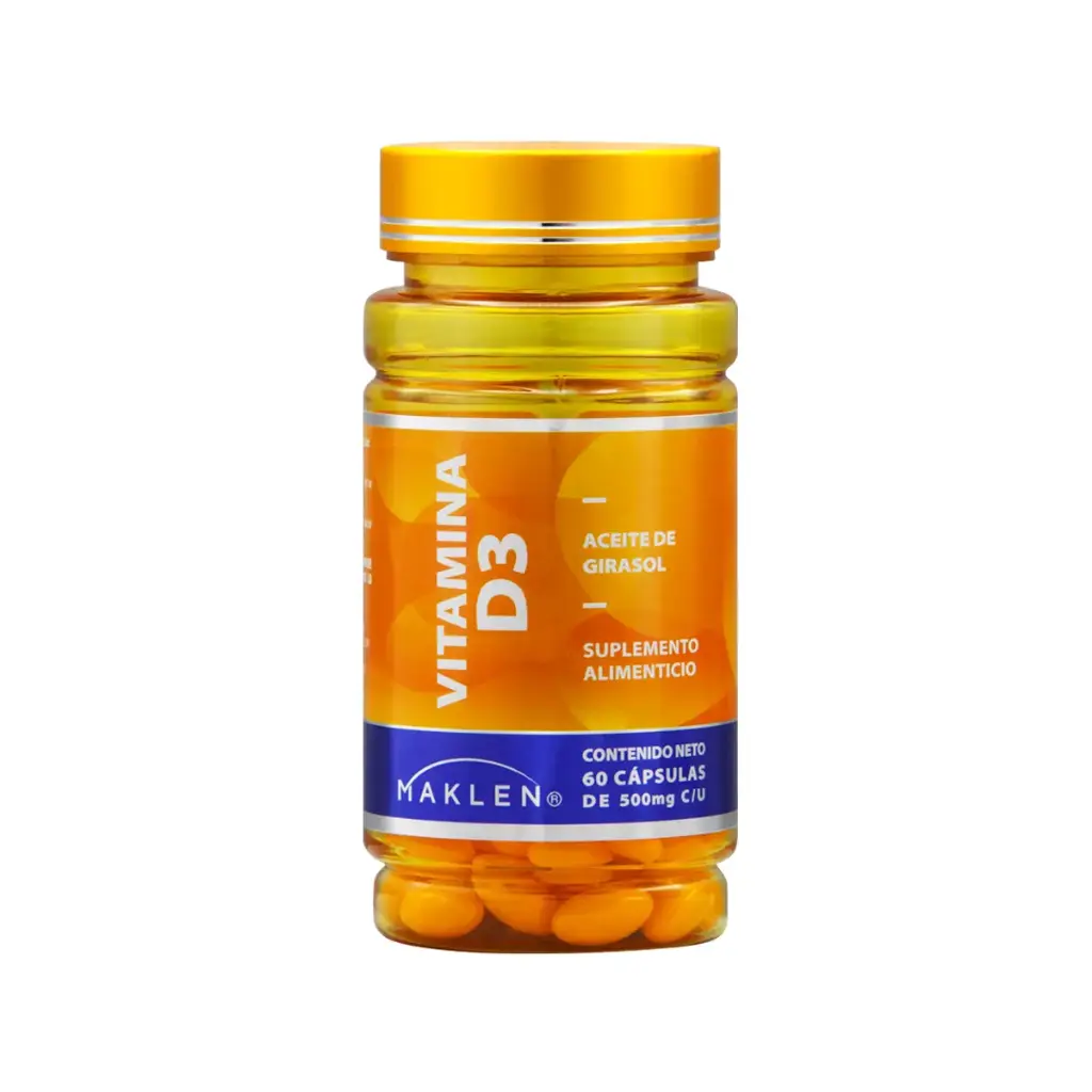 VITAMINA D3 C/ACEITE DE GIRASOL C/60 CAPS (MAKLEN)(IVA)