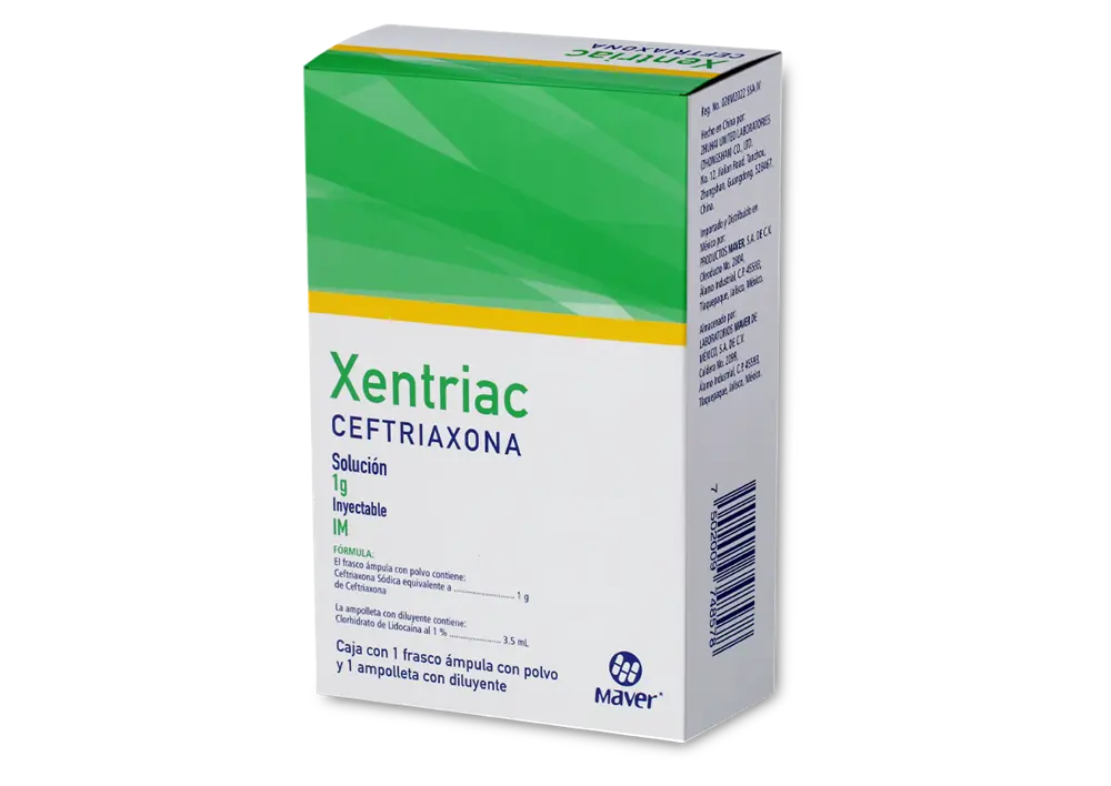 XENTRIAC 1G IM C/ 1 AMP (CEFTRIAXONA)(MAVER)