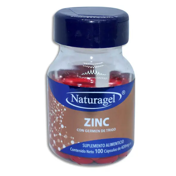 ZINC C/GERMEN DE TRIGO 400 MG C/100 CAP (NATURAGEL)