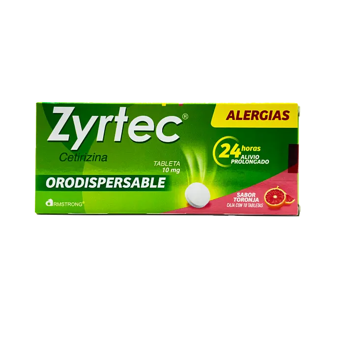 ZYRTEC ORODISPERSABLE 10 MG C/10 TAB SABOR TORONJA (CETIRIZINA)(ARMSTRONG)