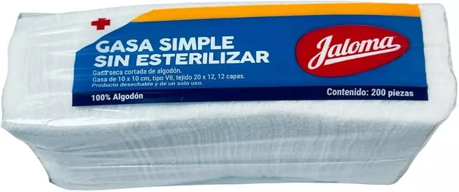 ESPONJA GASA 10 X 10 CM T 20 X 12 C/200 PZ S/T  ( IVA )(JALOMA)