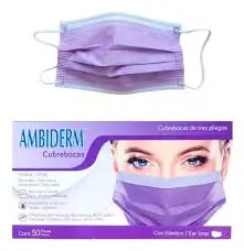 CUBREBOCA VIOLETA C/50 PZA (IVA)(AMBIDERM)