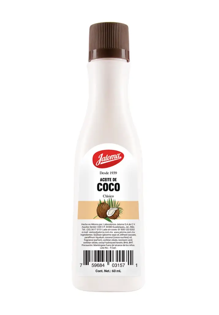 ACEITE DE COCO FRASCO C/60 ML ( IVA ) ( JALOMA )