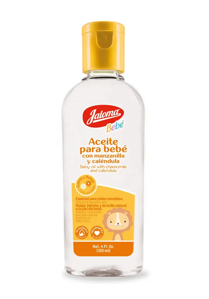 ACEITE PARA BEBE C/120 ML (MANZANILLA, CALENDULA)(IVA)(JALOMA)