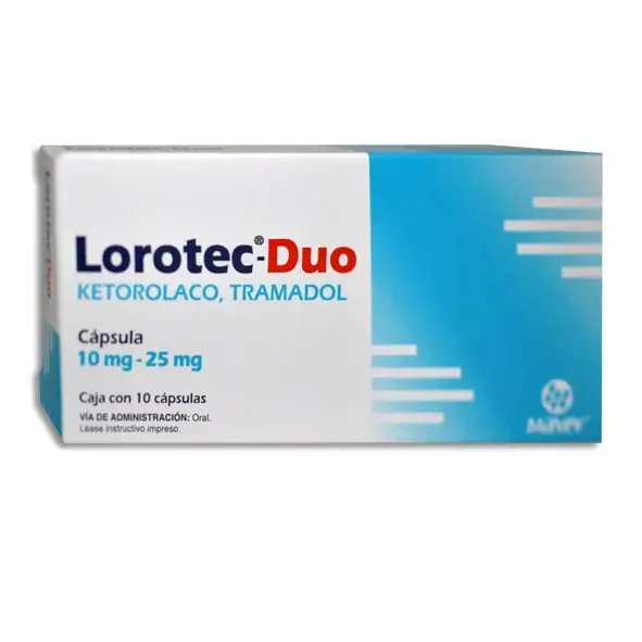 LOROTEC - DUO 10 MG C/10 CAPSULAS (KETOROLACO/TRAMADOL)(MAVER)