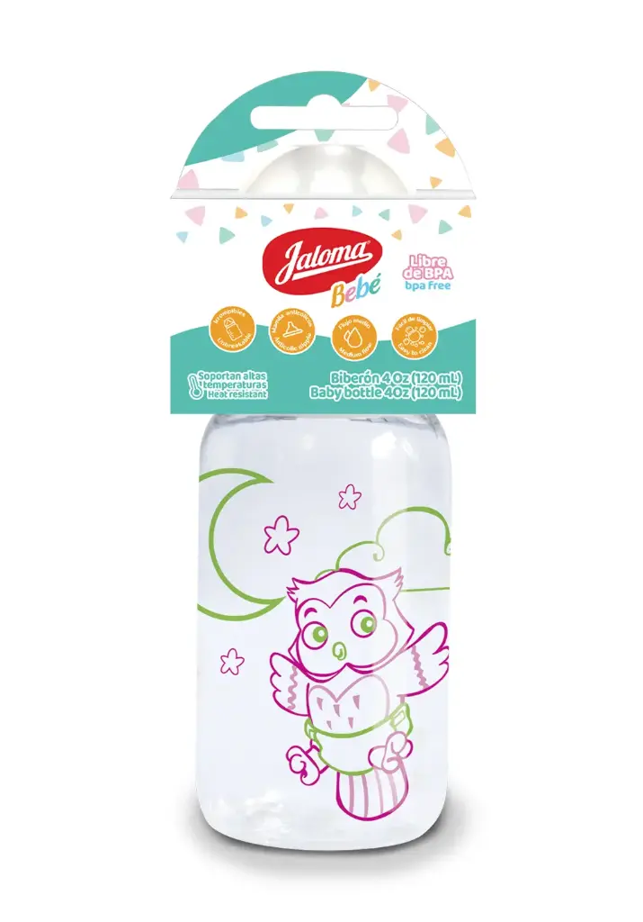 BIBERON NIÑA C/MAM SIL BUHO/UNICORNIO 4OZ (JALOMA)(IVA)