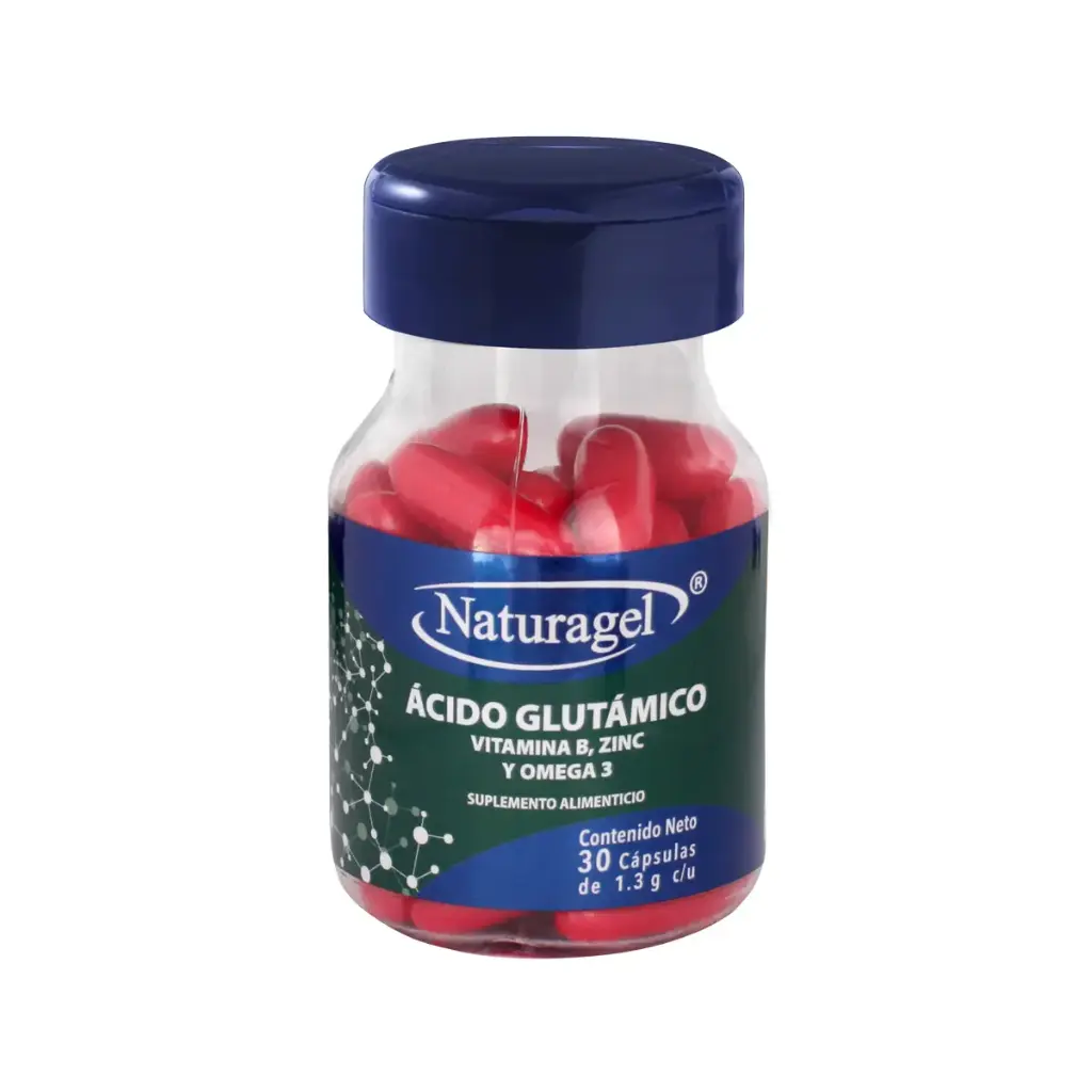 ACIDO GLUTAMICO/VITAMINA B/ZINC/OMEGA 3 C/30 CAP (IVA)(NATURAGEL)
