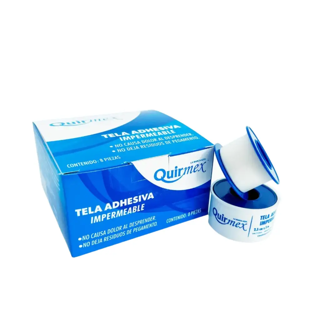 QUIRMEX TELA ADHESIVA IMPERM 2.5CMx5MT C/8PZ (IVA)