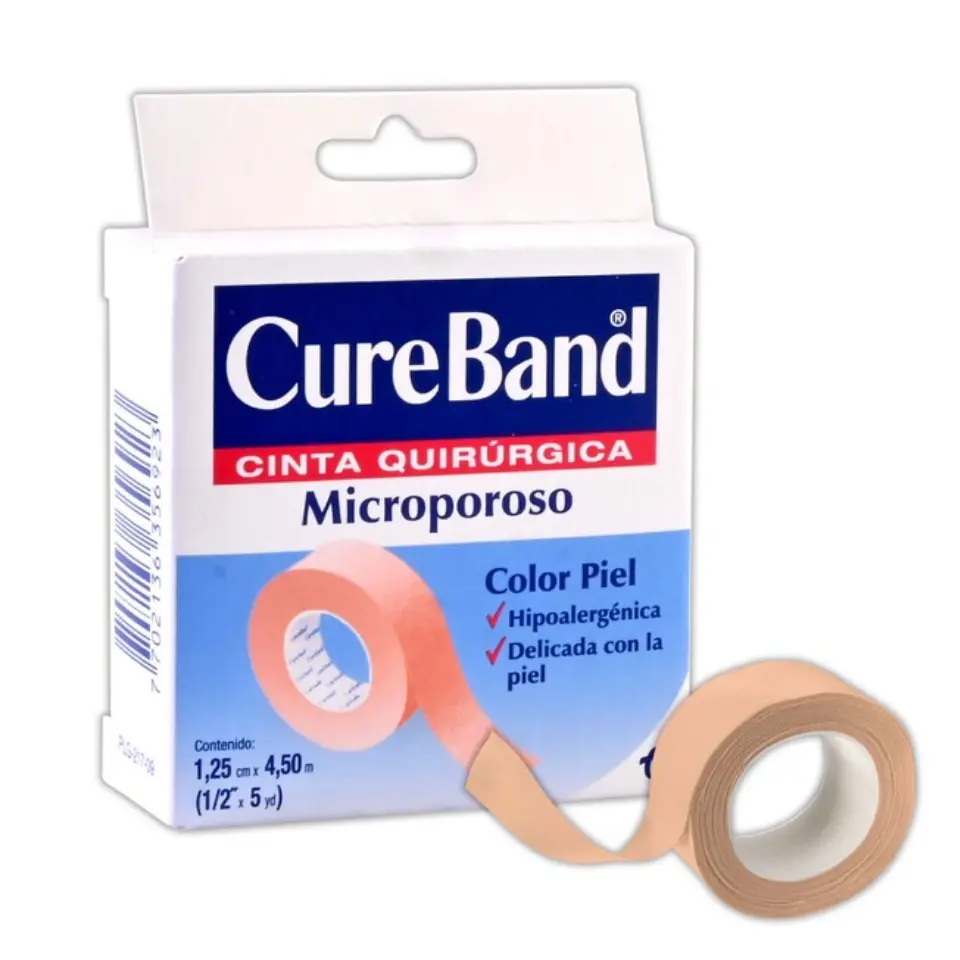 CINTA PIEL QUIR MICRO 1.25CMX4.5M CAJA 1 PZA CURE BAND (IVA)(JALOMA)