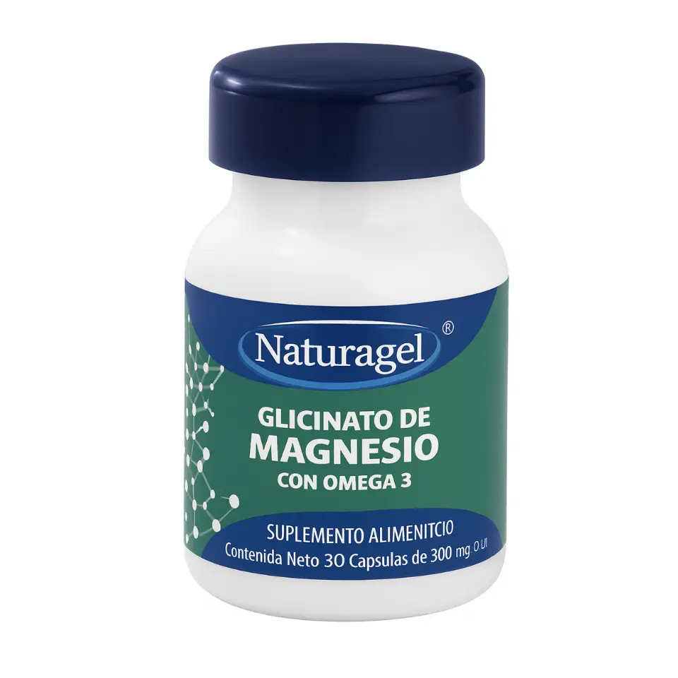 GLICINATO DE MAGNESIO C/OMEGA 3, 900MG C/30 CAP (NATURAGEL)(IVA)