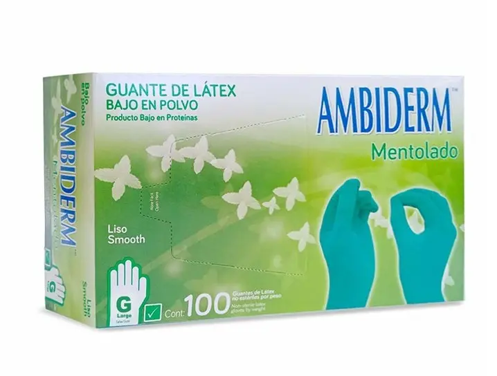 GUANTE MENTOLADO GDE C/100 PZA - ( IVA ) AMBIDERM