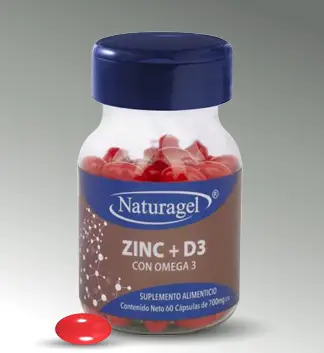 ZINC, VITAMINA D3, OMEGA 3, 700MG C/60 CAPS ( IVA ) ( NATURAGEL )