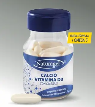 CALCIO, VITAMINA D3 C/OMEGA 3, 1.3GR C/30 CAPS (IVA)(NATURAGEL)