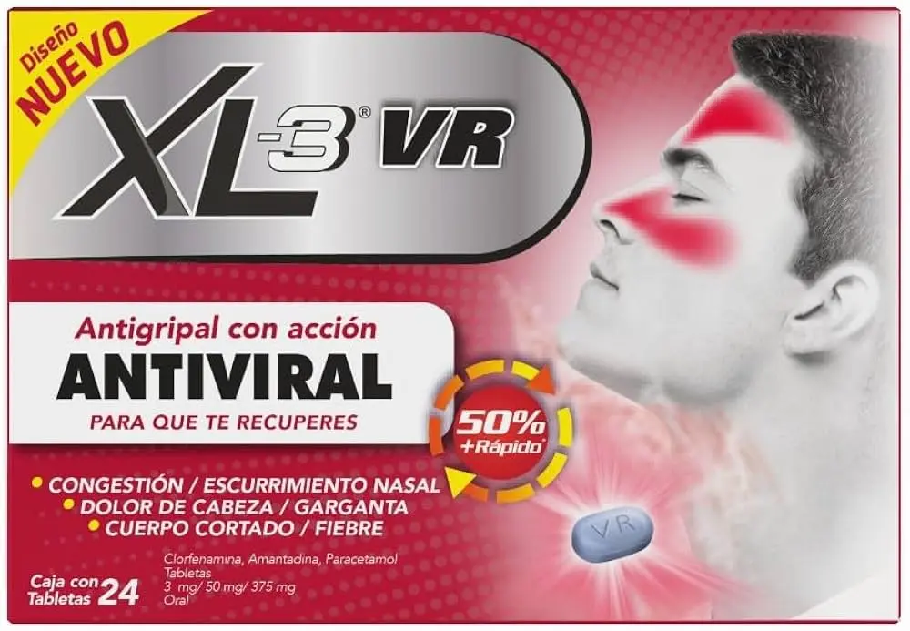 XL-3 VR 375/50/3 MG C/24 TAB - PARACETAMOL/AMANTADINA/CLORFENAMINA (GENOMMA)