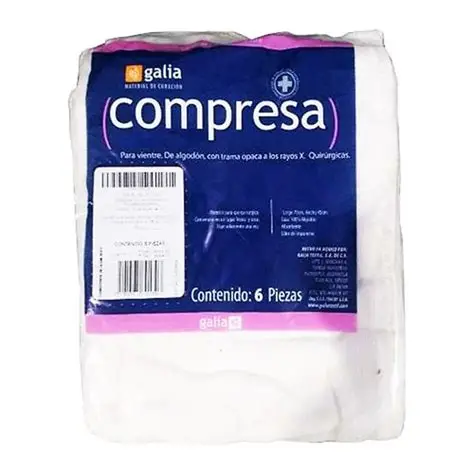 COMPRESA P/VIENTRE 45X70 CM NO EST C/TRAMA 6 PZA (GALIA)(IVA)