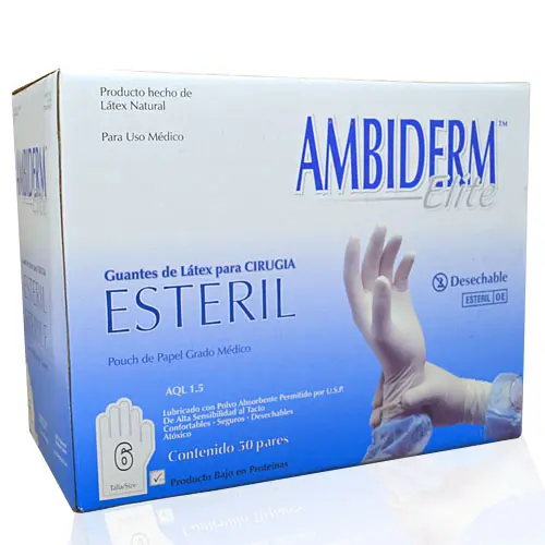 GUANTE ELITE EST N° 6 C/50 PAR ( AMBIDERM ) ( IVA )