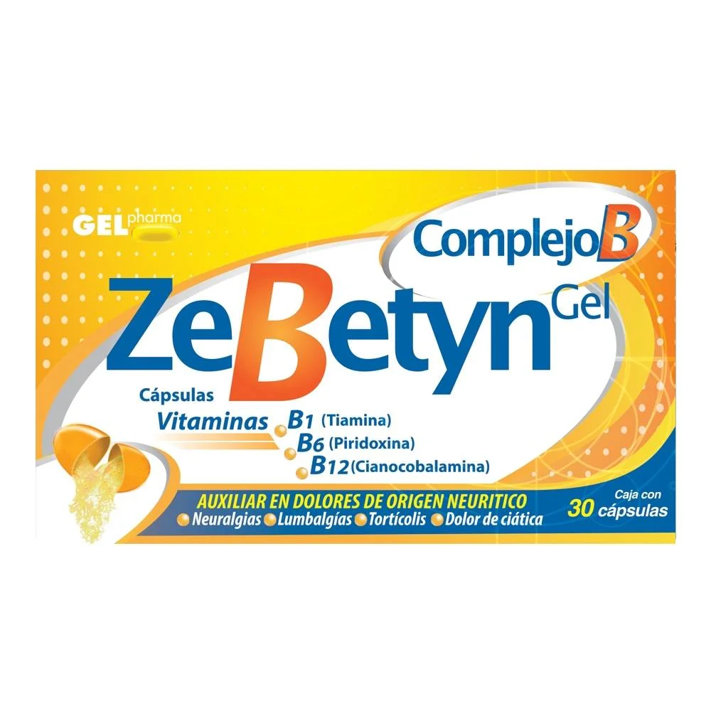 ZEBETYN GEL C/30 CAPS (TIAMINA, PIRIDOXINA, CIANOCOBALAMINA )(GELPHARMA)