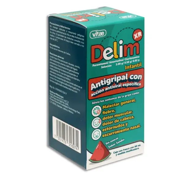 DELIM INFANTIL C/60 ML SOL (AMANTADINA, CLORFENAMINA, PARACETAMOL)(VITAE)