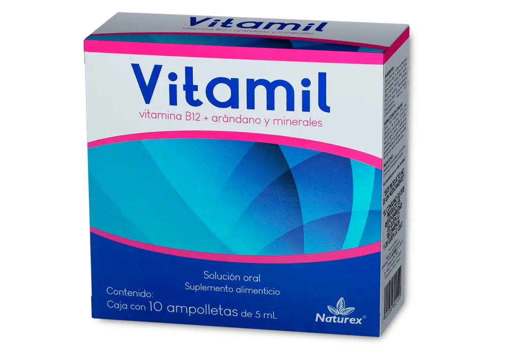 VITAMIL C/10 AMP SOL ORAL ( VITAMINA B12+ARANDANO Y MINERALES ) (IVA) ( NATUREX )