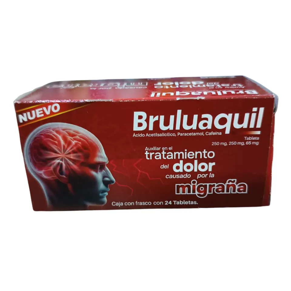 BRULUAQUIL MIGRAÑA C/24 TABS (PARACETAMOL, AC. ACETIL, CAFEINA)