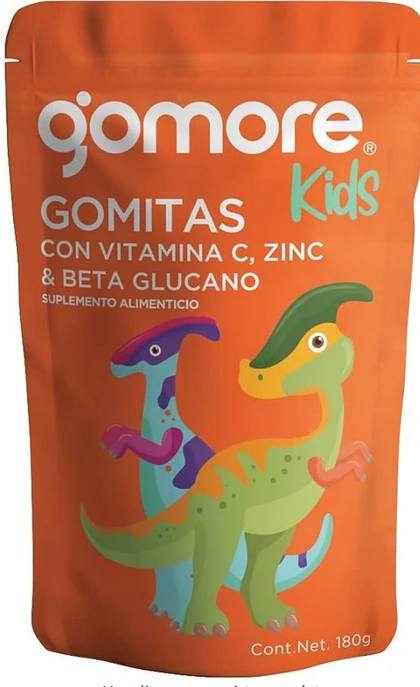 GOMORE KIDS NARANJA VIT C,ZIN,BETA GLUCANO GOMITAS C/180 GR (IVA)