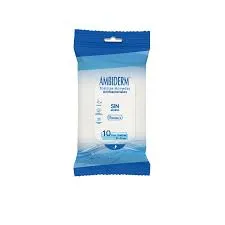TOALLITAS ANTIBACTERIALES C/10 PZAS ( AMBIDERM ) ( IVA )