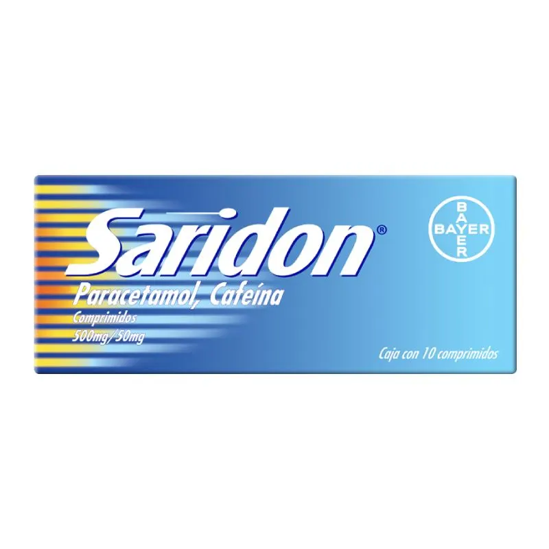 SARIDON 500MG/50MG C/10 TAB ( PARACETAMOL, CAFEINA ) ( BAYER )