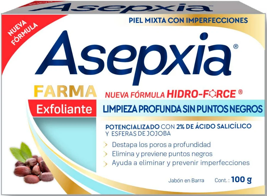ASEPXIA JABON EXFOLIANTE PIEL MIXTA 100 G FARMA (GENOMMA)