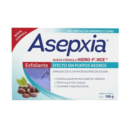 ASEPXIA JABON EXFOLIANTE 100 GR PIEL MIXTA AZUL (GENOMMA)