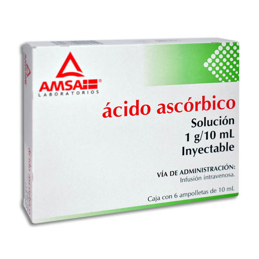ACIDO ASCORBICO 1 G/10ML C/6AMP (AMSA)