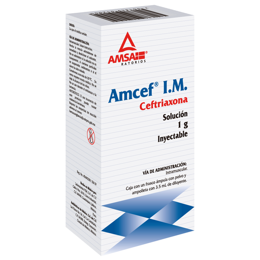 AMCEF 1GR IM C/1 AMP (CEFTRIAXONA)(AMSA)