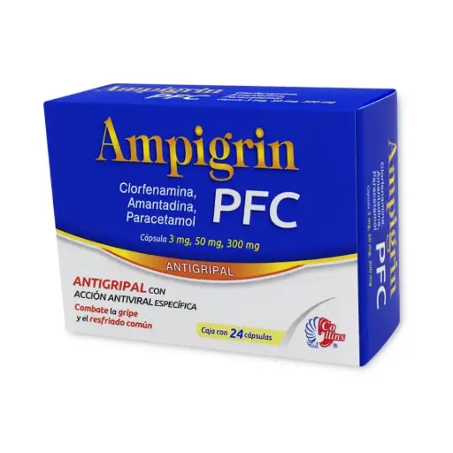 AMPIGRIN PFC C/24 CAPS (AMANTADINA, CLORFENAMINA, PARACETAMOL)(COLLINS)