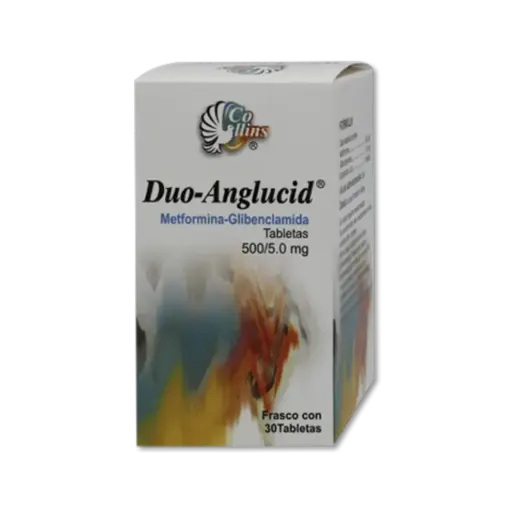 DUOANGLUCID 500 MG/5 MG C/30 TABS (METFORMINA, GLIBENCLAMIDA)(COLLINS)