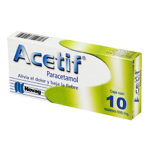 ACETIF TAB 500MG C/10 (PARACETAMOL)(NOVAG)