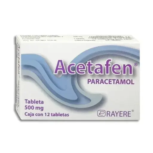 ACETAFEN TABLETAS 500MG C/12 (PARACETAMOL)(RAYERE)