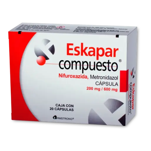 ESKAPAR COMPUESTO 200/600MG C/20 CAPS (NIFUROXAZIDA, METRONIDAZOL)(ARMSTRONG)