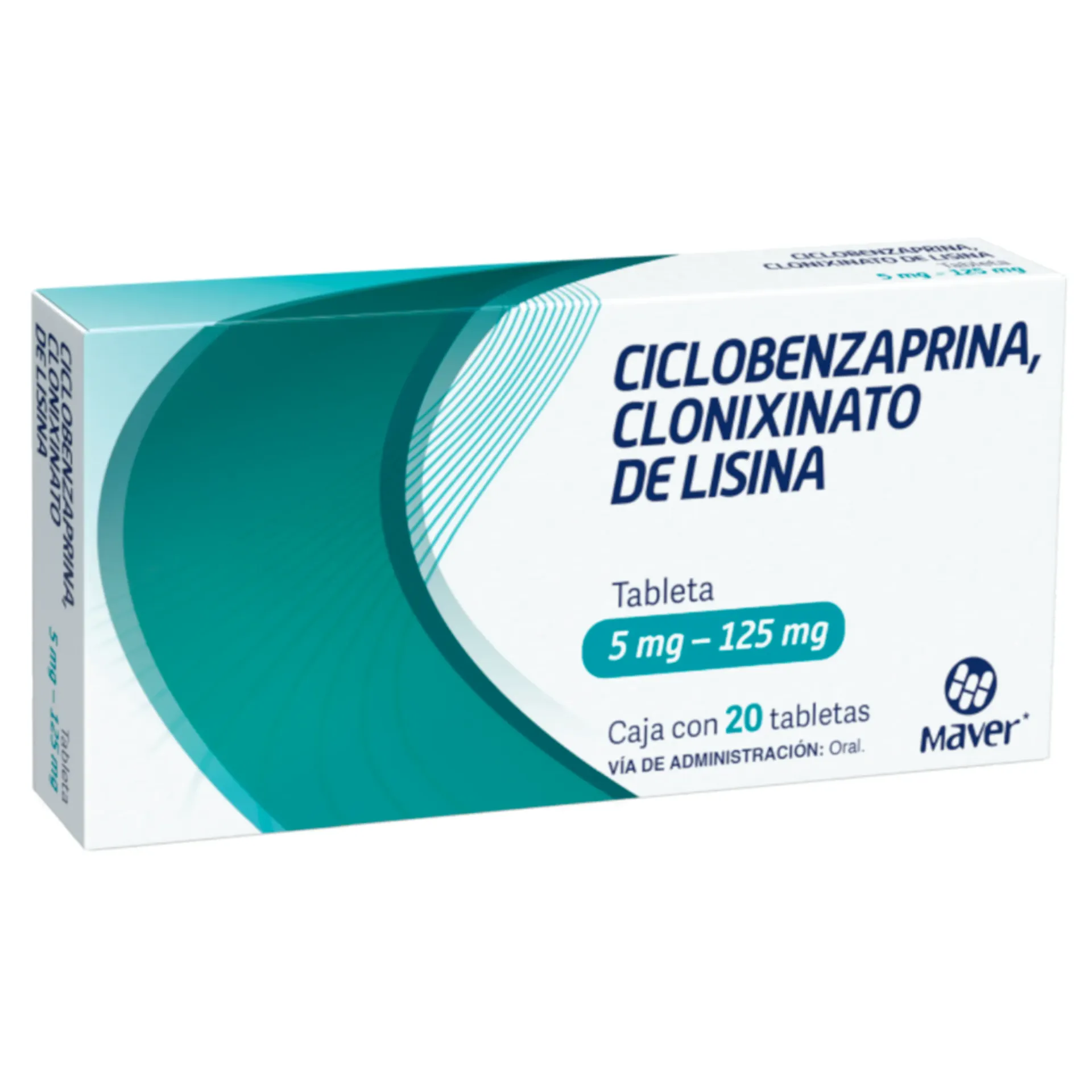 CICLOBENZAPRINA/CLONIXINATO DE LISINA 5MG/125MG C/20 TABS (MAVER)