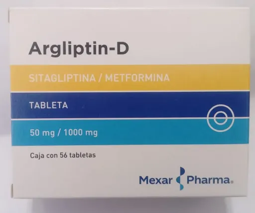 ARGLIPTIN-D 50MG/1000MG C/56 TAB (SITAGLIPTINA/METFORMINA) MEXAR PHARMA