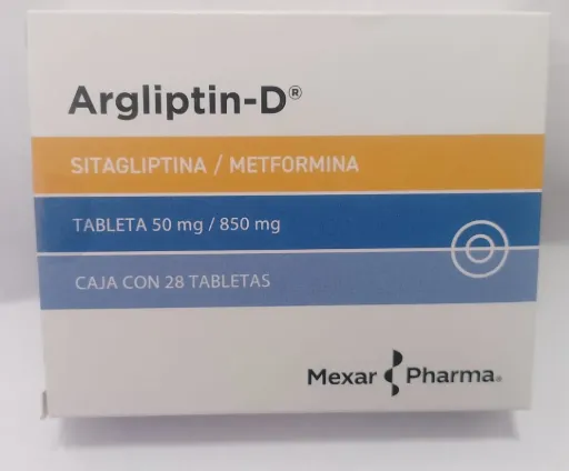ARGLIPTIN-D 50MG/850MG C/28 TAB (SITAGLIPTINA/METFORMINA)MEX PHARMA