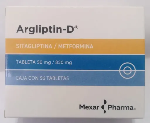 ARGLIPTIN-D 50MG/850MG C56 TAB (SITAGLIPTINA/METFORMINA) MEX PHARMA