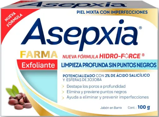 ASEPXIA JABON EXFOLIANTE PIEL MIXTA 100 G FARMA (GENOMMA)
